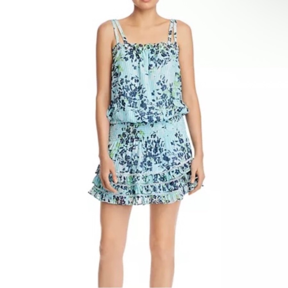 🦋 Ramy Brook  Aqua Floral top and skirt combo.  New. M